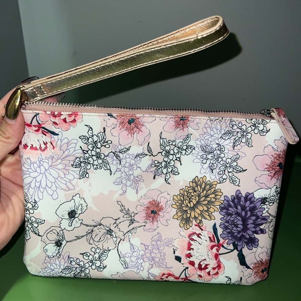 Floral Wristlet Pouch - Pink Multi